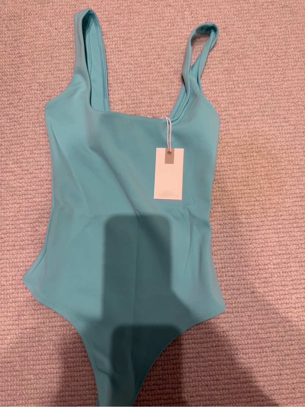 Good American Women’s Sculpting Modern Tank Aqua Bodysuit